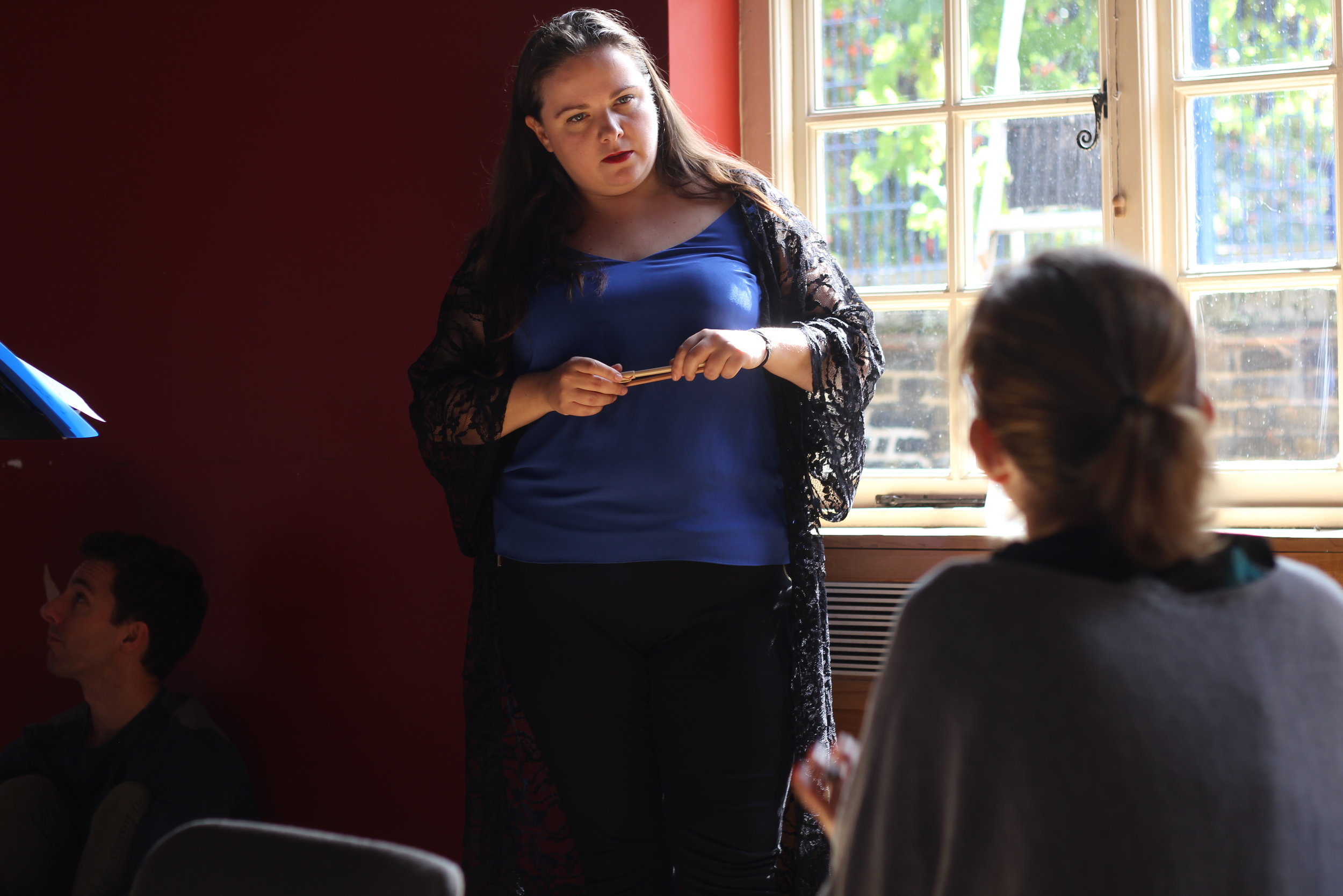 Maria Stuarda 2018: Philippa Boyle (Elizabeth), Robin Norton-Hale (Director and Librettist) 